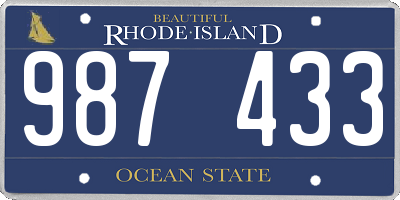 RI license plate 987433