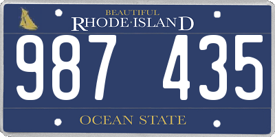 RI license plate 987435