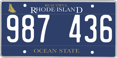 RI license plate 987436