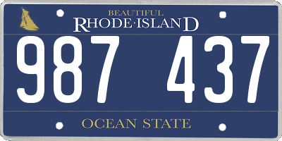 RI license plate 987437