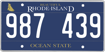 RI license plate 987439