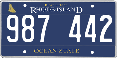 RI license plate 987442