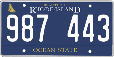 RI license plate 987443