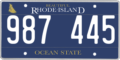 RI license plate 987445