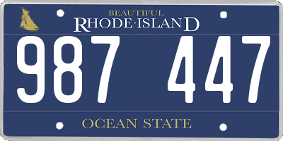 RI license plate 987447