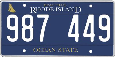 RI license plate 987449