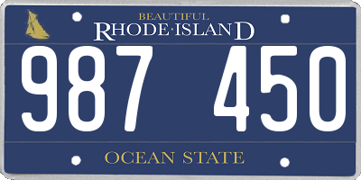 RI license plate 987450