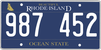 RI license plate 987452