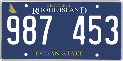 RI license plate 987453