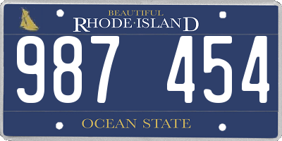 RI license plate 987454