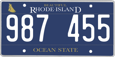 RI license plate 987455