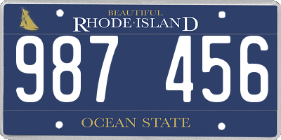 RI license plate 987456