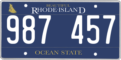 RI license plate 987457