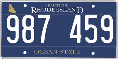 RI license plate 987459