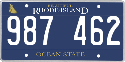 RI license plate 987462