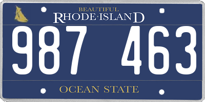 RI license plate 987463