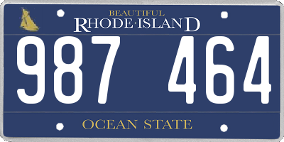 RI license plate 987464