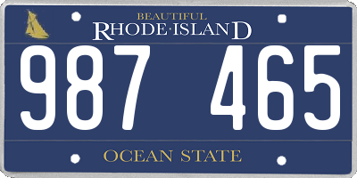 RI license plate 987465