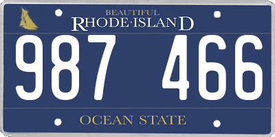 RI license plate 987466