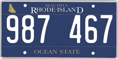 RI license plate 987467