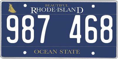 RI license plate 987468