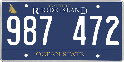 RI license plate 987472