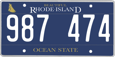 RI license plate 987474