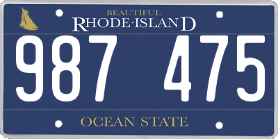 RI license plate 987475