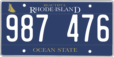 RI license plate 987476