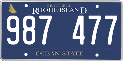 RI license plate 987477