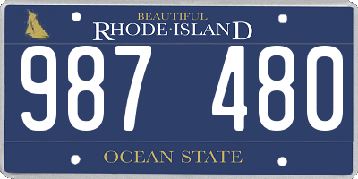 RI license plate 987480