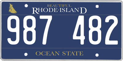 RI license plate 987482