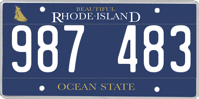 RI license plate 987483