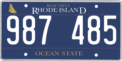 RI license plate 987485