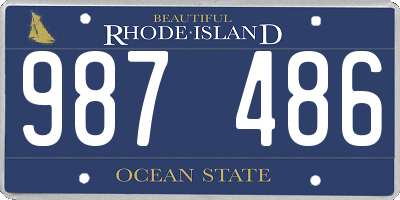 RI license plate 987486