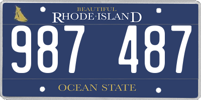 RI license plate 987487