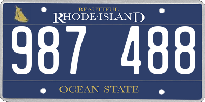 RI license plate 987488