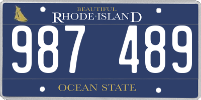 RI license plate 987489