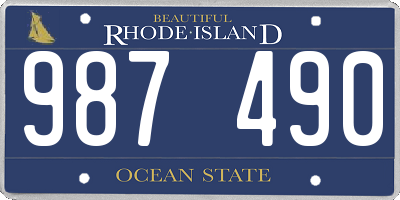 RI license plate 987490