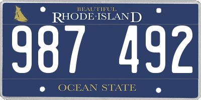 RI license plate 987492