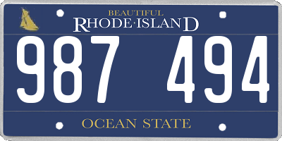 RI license plate 987494