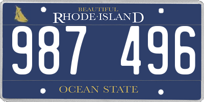 RI license plate 987496