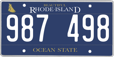 RI license plate 987498