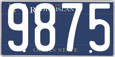 RI license plate 9875
