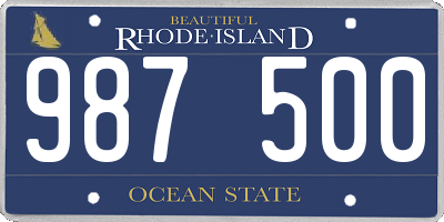 RI license plate 987500