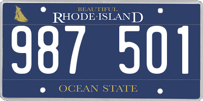 RI license plate 987501