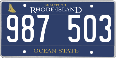 RI license plate 987503