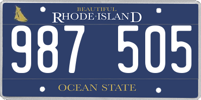 RI license plate 987505