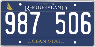 RI license plate 987506