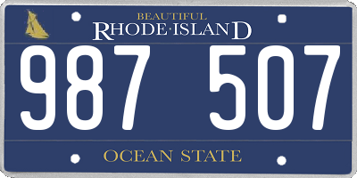 RI license plate 987507